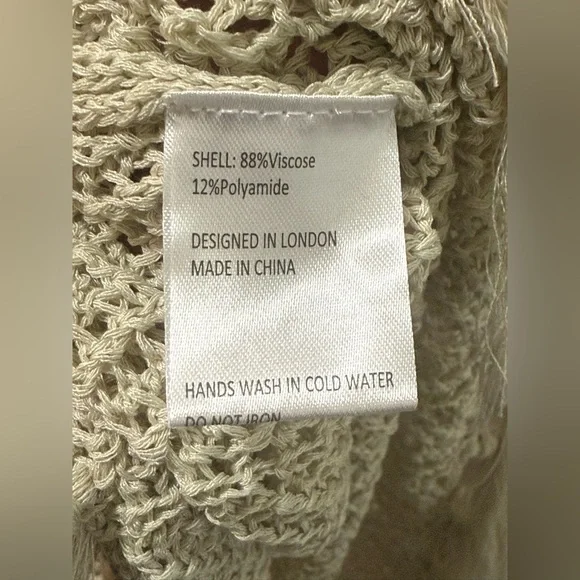 Luxurious Cream Ribbed Woven Viscose Sleeveless Long Swim Coverup Stretchy NWT - Picture 9 of 9